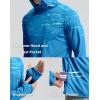 Men’s Sun Protection Shirts UPF 50+ Long Sleeve Hoodie with 2 Pockets UV SPF Fishing Hiking Rash Guard Shirts(Blue Fish)