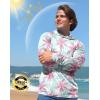 Men’s Sun Protection Shirts UPF 50+ Long Sleeve Hoodie with 2 Pockets UV SPF Fishing Hiking Rash Guard Shirts(Pink Coconut Tree)