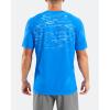 Men’s Swim Shirts Rash Guard UPF 50+ Sun Protection Short Sleeve T-Shirts Workout Dry Fit Tee for Pool, Beach, Trip(Blue Shoal)