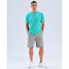 Men’s Swim Shirts Rash Guard UPF 50+ Sun Protection Short Sleeve T-Shirts Workout Dry Fit Tee for Pool, Beach, Trip(Bright Green)