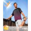 Men’s Swim Shirts Rash Guard UPF 50+ Sun Protection Short Sleeve T-Shirts Workout Dry Fit Tee for Pool, Beach, Trip(Gradient Black Rose)