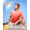 Men’s Swim Shirts Rash Guard UPF 50+ Sun Protection Short Sleeve T-Shirts Workout Dry Fit Tee for Pool, Beach, Trip(Gradient Orange)