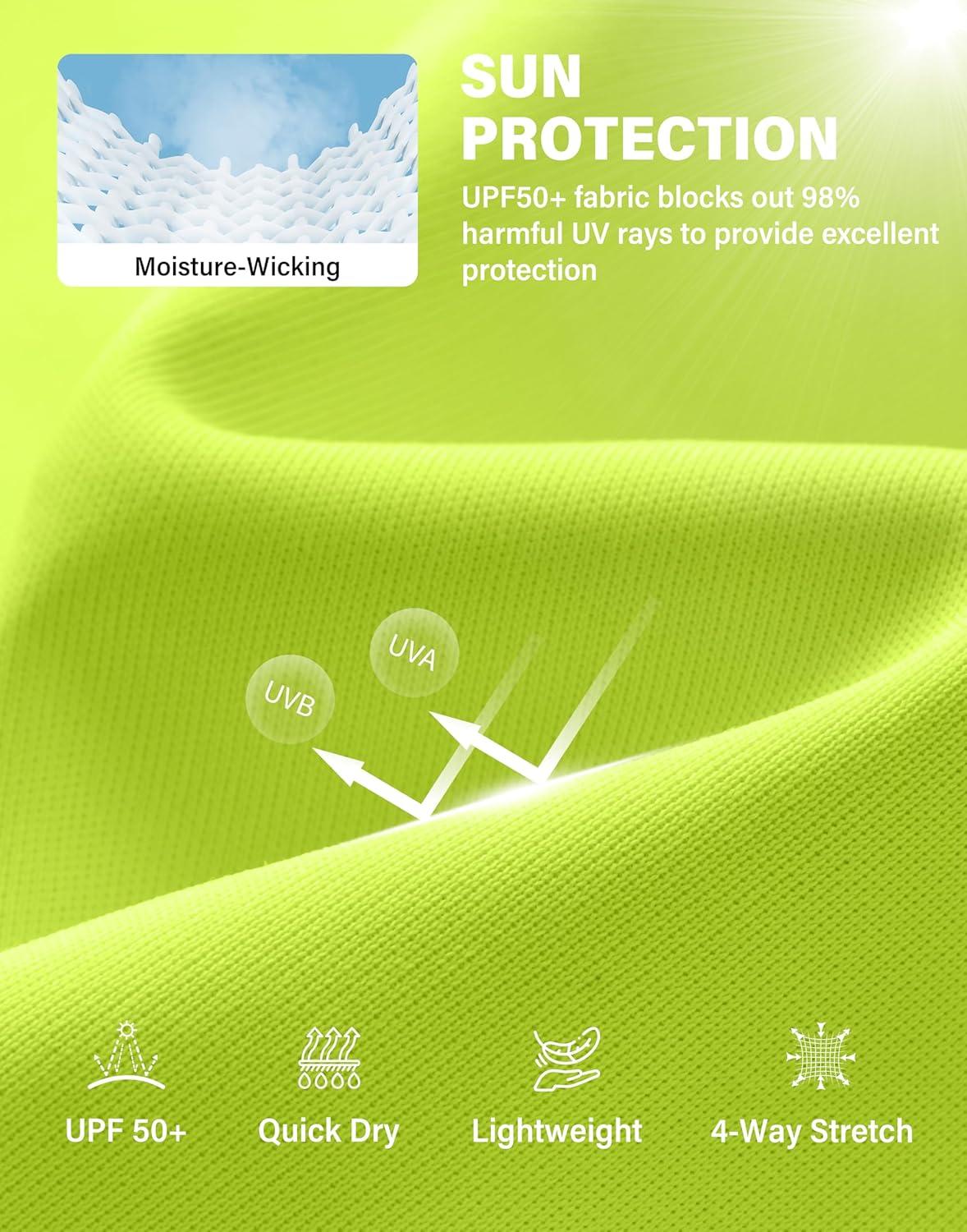 imageG Gradual Mens UPF 50 Sun Protection Hoodie Jacket Lightweight Full Zip Hoodies Long Sleeve Shirts for Men Hiking FishingFluorescent Green