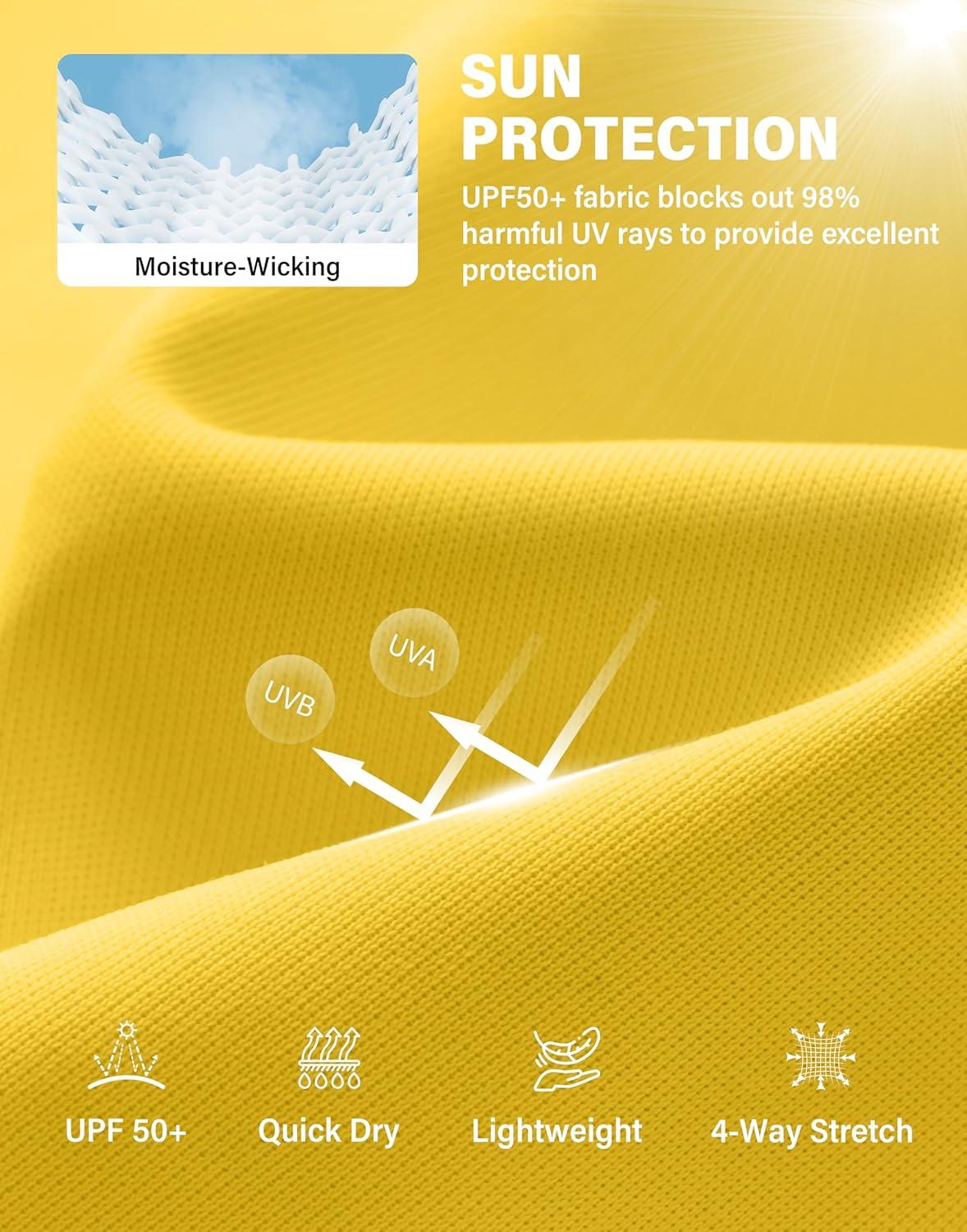 imageG Gradual Mens UPF 50 Sun Protection Hoodie Jacket Lightweight Full Zip Hoodies Long Sleeve Shirts for Men Hiking FishingYellow