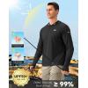 Men’s Sun Protection Hoodie Shirt UPF 50+ Long Sleeve Fishing Rash Guard UV SPF Summer Lightweight Hiking Shirt for Men(Black)