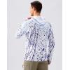 Men’s Sun Protection Hoodie Shirt UPF 50+ Long Sleeve Fishing Rash Guard UV SPF Summer Lightweight Hiking Shirt for Men(Brushstrokes Splatter)