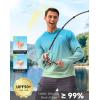 Men’s Sun Protection Hoodie Shirt UPF 50+ Long Sleeve Fishing Rash Guard UV SPF Summer Lightweight Hiking Shirt for Men(Gradient Green Yellow)