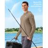 Men’s Sun Protection Hoodie Shirt UPF 50+ Long Sleeve Fishing Rash Guard UV SPF Summer Lightweight Hiking Shirt for Men(Khaki)