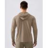 Men’s Sun Protection Hoodie Shirt UPF 50+ Long Sleeve Fishing Rash Guard UV SPF Summer Lightweight Hiking Shirt for Men(Khaki)