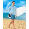Men’s Sun Protection Hoodie Shirt UPF 50+ Long Sleeve Fishing Rash Guard UV SPF Summer Lightweight Hiking Shirt for Men(Light Blue)