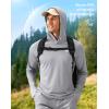Men’s Sun Protection Hoodie Shirt UPF 50+ Long Sleeve Fishing Rash Guard UV SPF Summer Lightweight Hiking Shirt for Men(Light Grey)