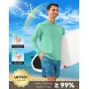 Men’s Sun Protection Hoodie Shirt UPF 50+ Long Sleeve Fishing Rash Guard UV SPF Summer Lightweight Hiking Shirt for Men(Mint Green)