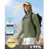 Men’s Sun Protection Hoodie Shirt UPF 50+ Long Sleeve Fishing Rash Guard UV SPF Summer Lightweight Hiking Shirt for Men(Olive)