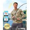 Men’s Sun Protection Hoodie Shirt UPF 50+ Long Sleeve Fishing Rash Guard UV SPF Summer Lightweight Hiking Shirt for Men(Olivine Brown Camo)