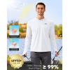 Men’s Sun Protection Hoodie Shirt UPF 50+ Long Sleeve Fishing Rash Guard UV SPF Summer Lightweight Hiking Shirt for Men(White)