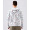 Men’s Sun Protection Hoodie Shirt UPF 50+ Long Sleeve Fishing Rash Guard UV SPF Summer Lightweight Hiking Shirt for Men(White Colored Dots)