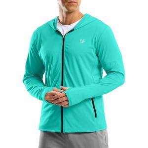 G Gradual Men’s UPF 50+ Sun Protection Hoodie Jacket Lightweight Full Zip Hoodies Long Sleeve Shirts for Men Hiking Fishing(Bright Green)