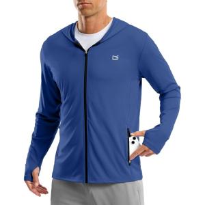 G Gradual Men’s UPF 50+ Sun Protection Hoodie Jacket Lightweight Full Zip Hoodies Long Sleeve Shirts for Men Hiking Fishing(Royal Blue)