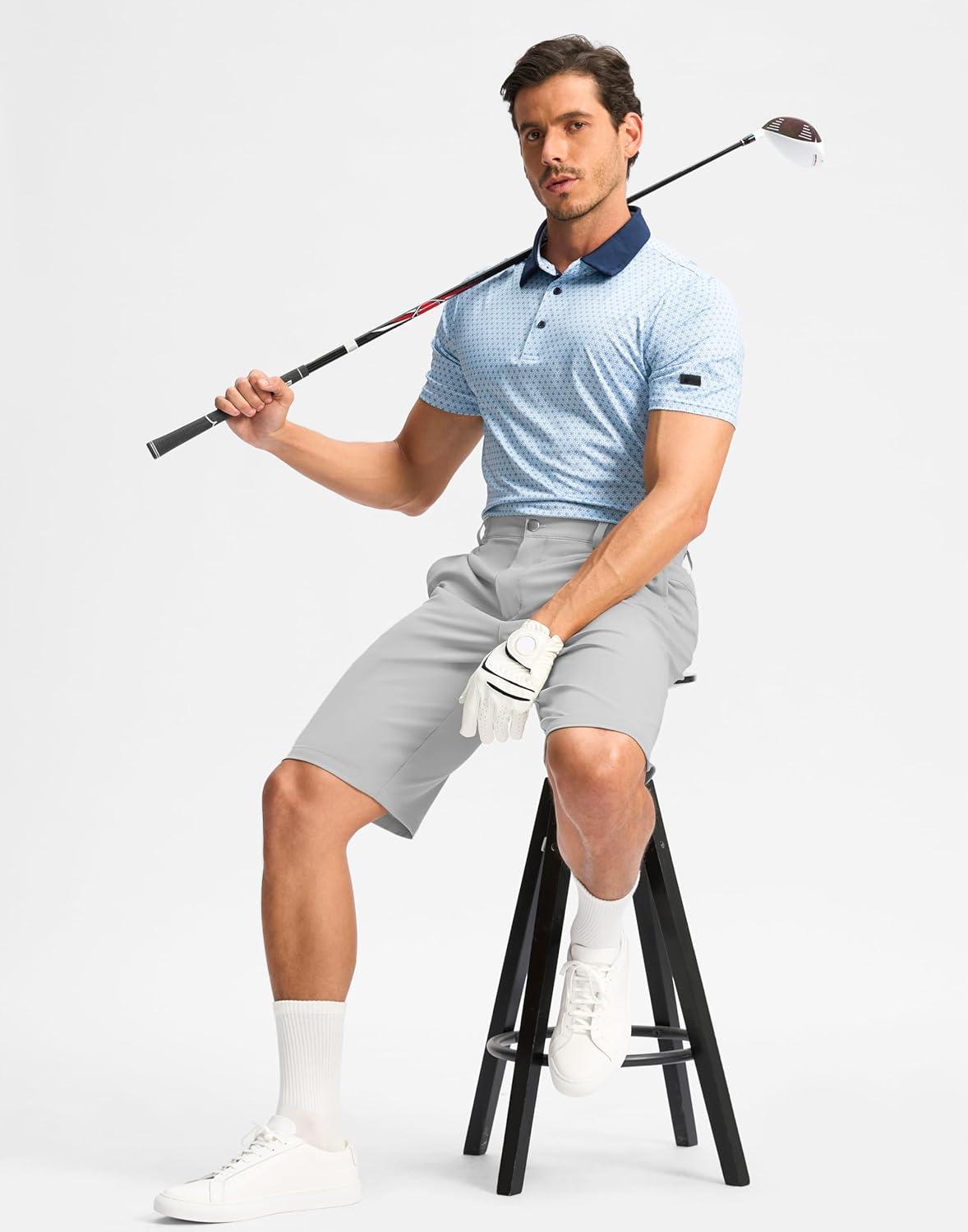 imageG Gradual Casual Shorts for Men 11 Lightweight Mens Golf Shorts Stretch with 3 Pockets Quick Dry Summer Breathable ShortsBright Gray