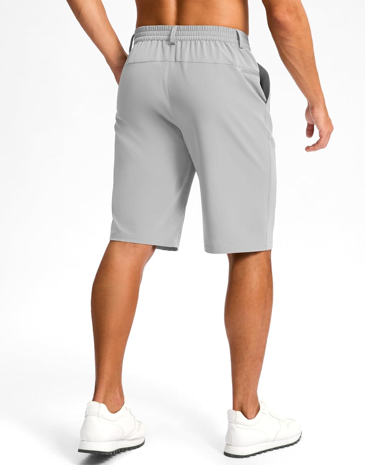 imageG Gradual Casual Shorts for Men 11 Lightweight Mens Golf Shorts Stretch with 3 Pockets Quick Dry Summer Breathable ShortsBright Gray