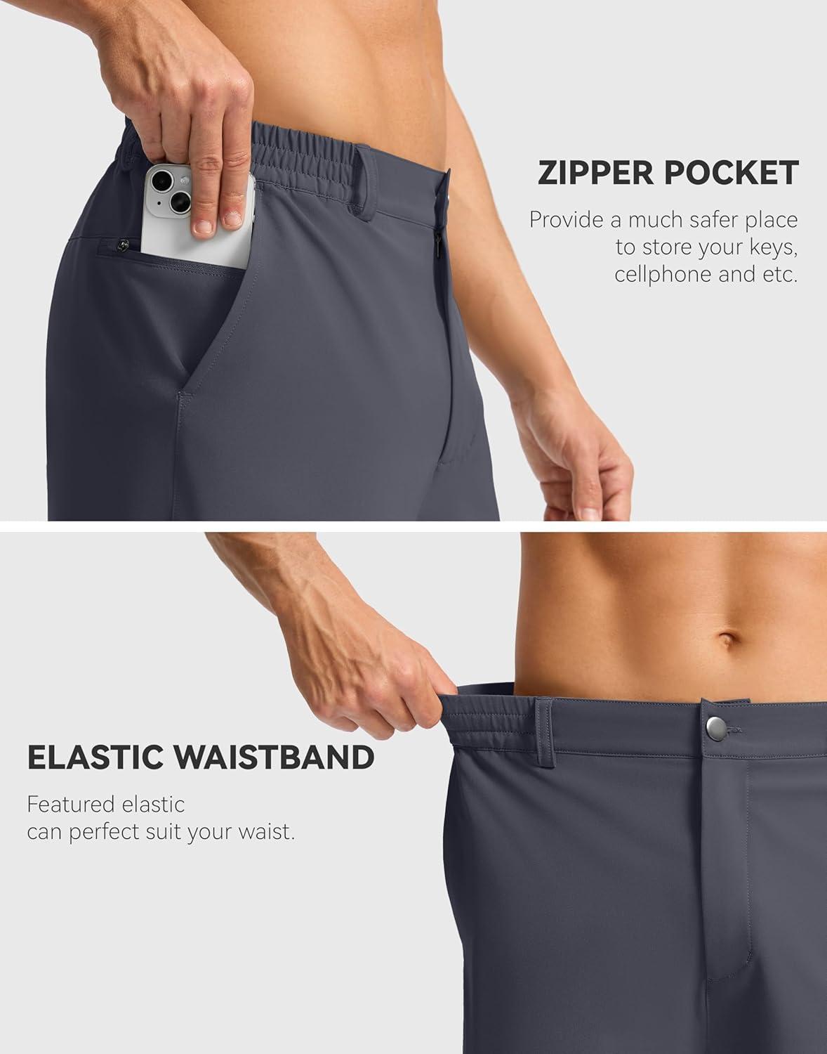imageG Gradual Casual Shorts for Men 11 Lightweight Mens Golf Shorts Stretch with 3 Pockets Quick Dry Summer Breathable ShortsCharcoal