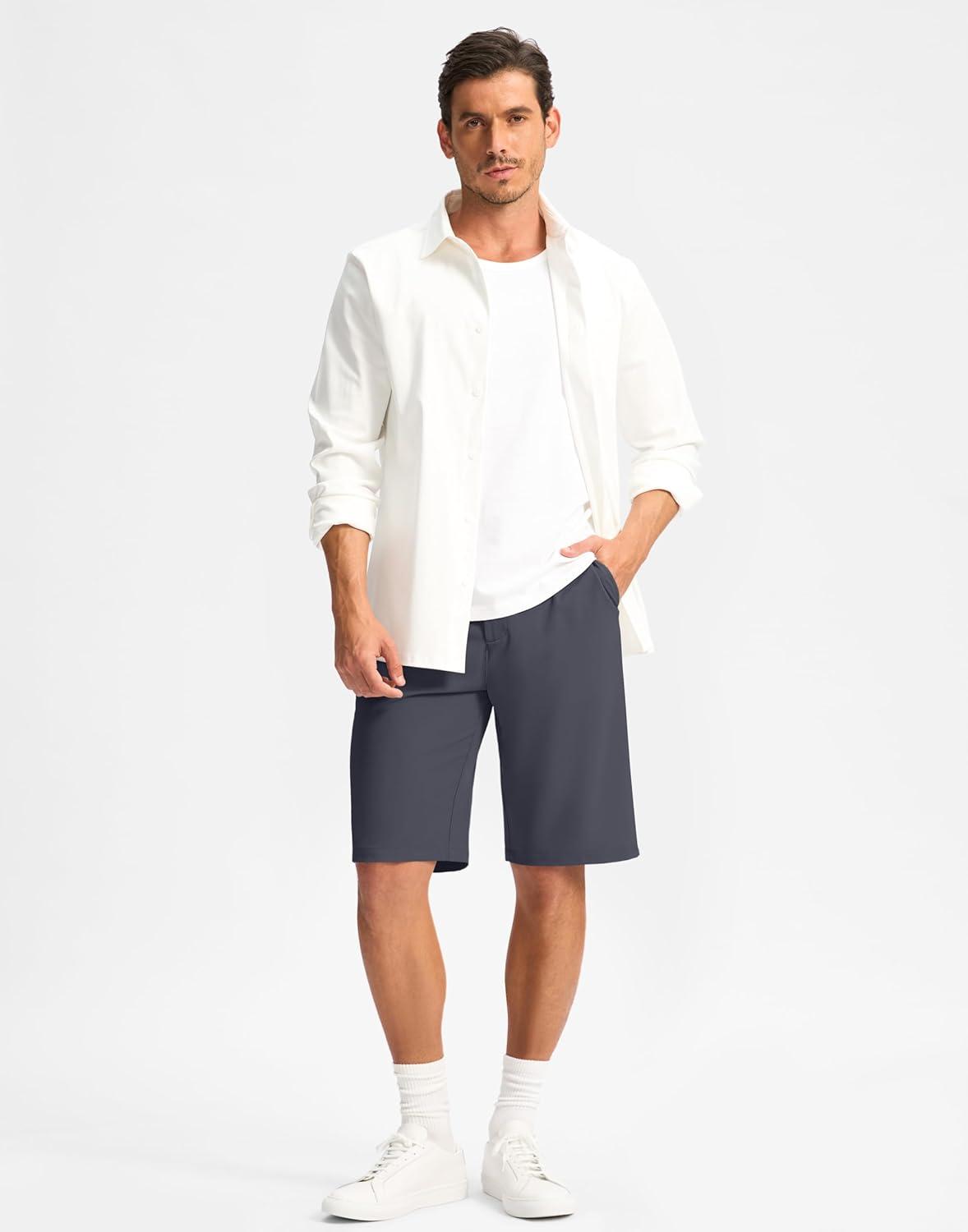 imageG Gradual Casual Shorts for Men 11 Lightweight Mens Golf Shorts Stretch with 3 Pockets Quick Dry Summer Breathable ShortsCharcoal