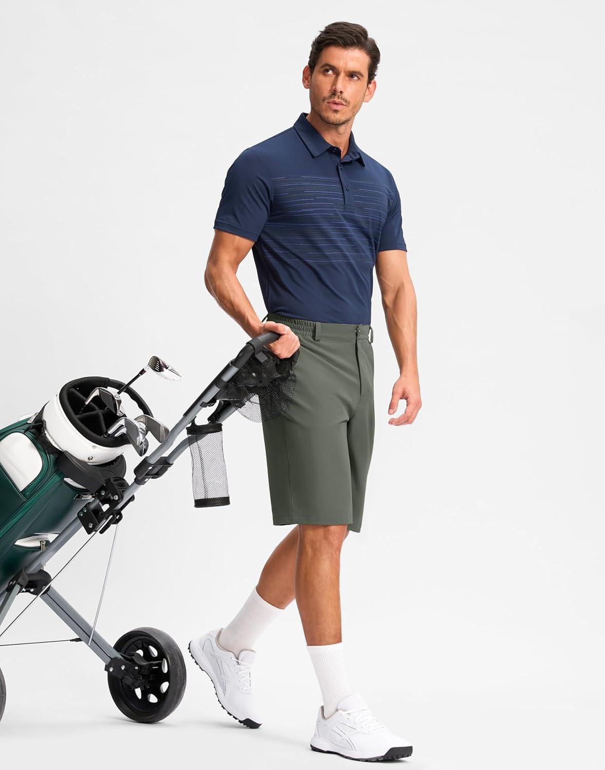 imageG Gradual Casual Shorts for Men 11 Lightweight Mens Golf Shorts Stretch with 3 Pockets Quick Dry Summer Breathable ShortsGrey Sage