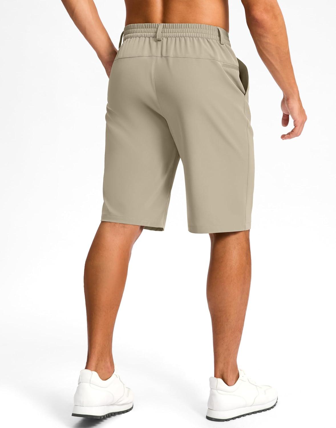imageG Gradual Casual Shorts for Men 11 Lightweight Mens Golf Shorts Stretch with 3 Pockets Quick Dry Summer Breathable ShortsKhaki