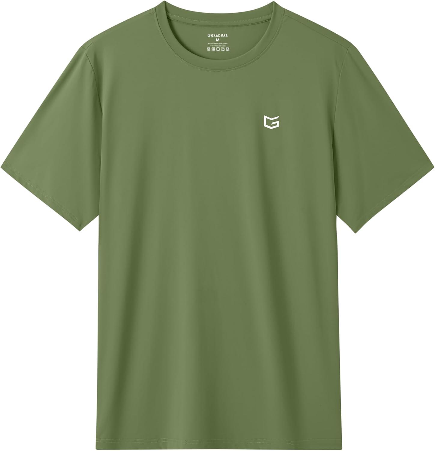 imageG Gradual Mens Sun Protection Swim Shirt UPF 50 Rash Guard Short Sleeve Quick Dry Water Hiking Workout Shirts for MenOlive
