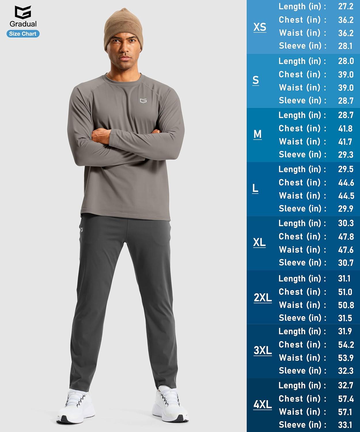 imageG Gradual Mens Thermal Shirts Long Sleeve Athletic Workout TShirts Crewneck Fleece Lind Base Layer for Men Cold WeatherLight Grey