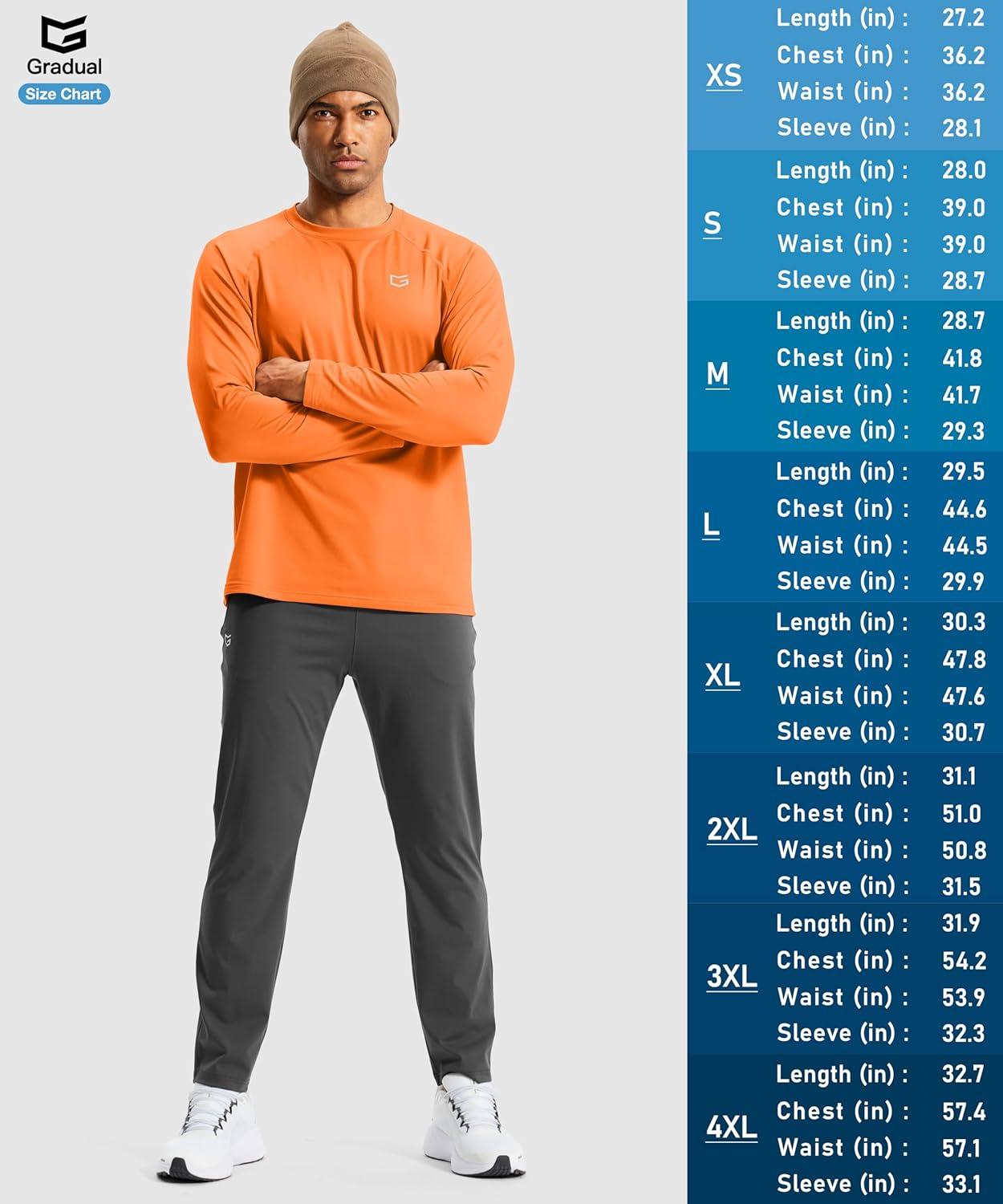 imageG Gradual Mens Thermal Shirts Long Sleeve Athletic Workout TShirts Crewneck Fleece Lind Base Layer for Men Cold WeatherOrange