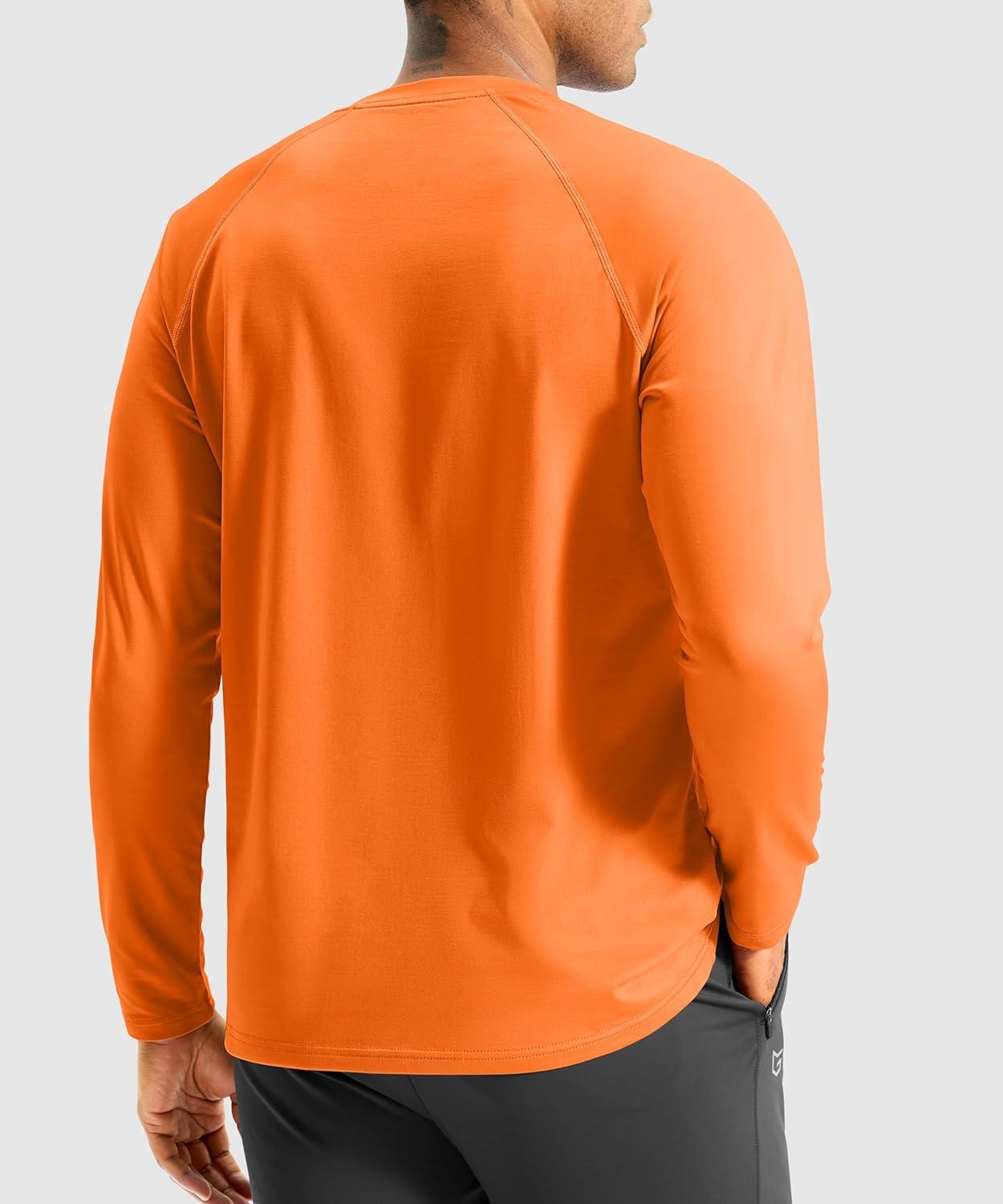 imageG Gradual Mens Thermal Shirts Long Sleeve Athletic Workout TShirts Crewneck Fleece Lind Base Layer for Men Cold WeatherOrange