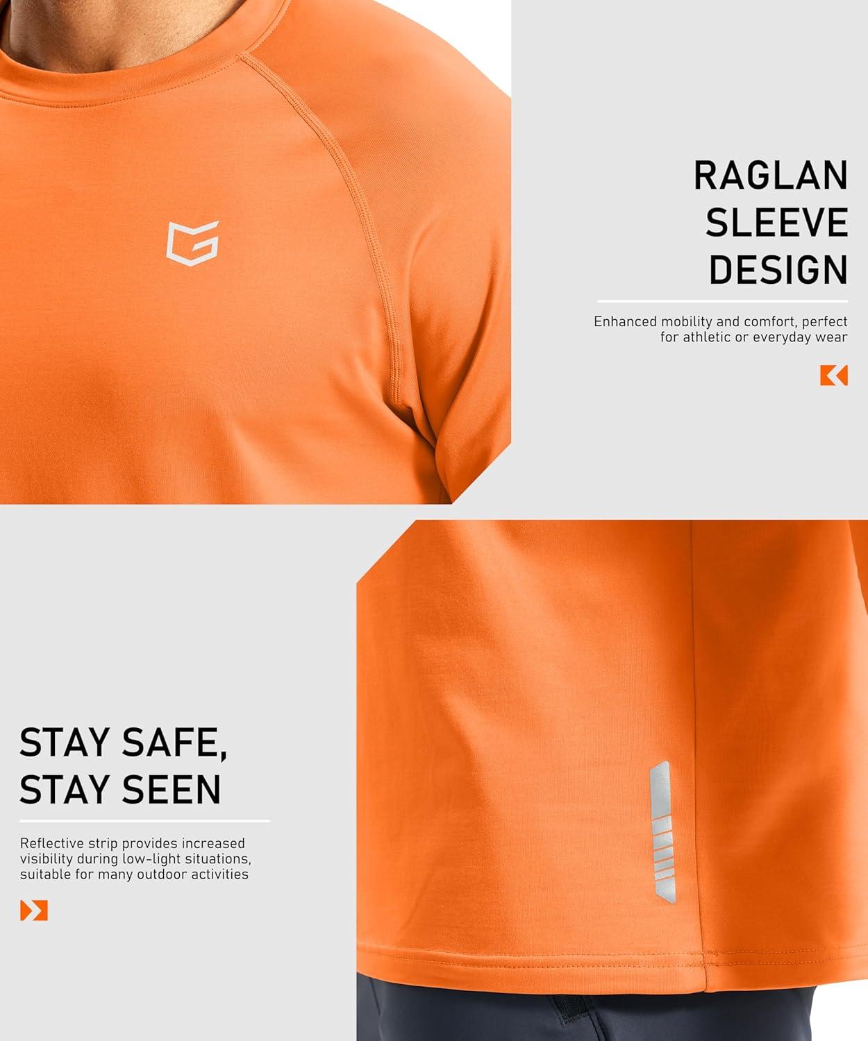 imageG Gradual Mens Thermal Shirts Long Sleeve Athletic Workout TShirts Crewneck Fleece Lind Base Layer for Men Cold WeatherOrange
