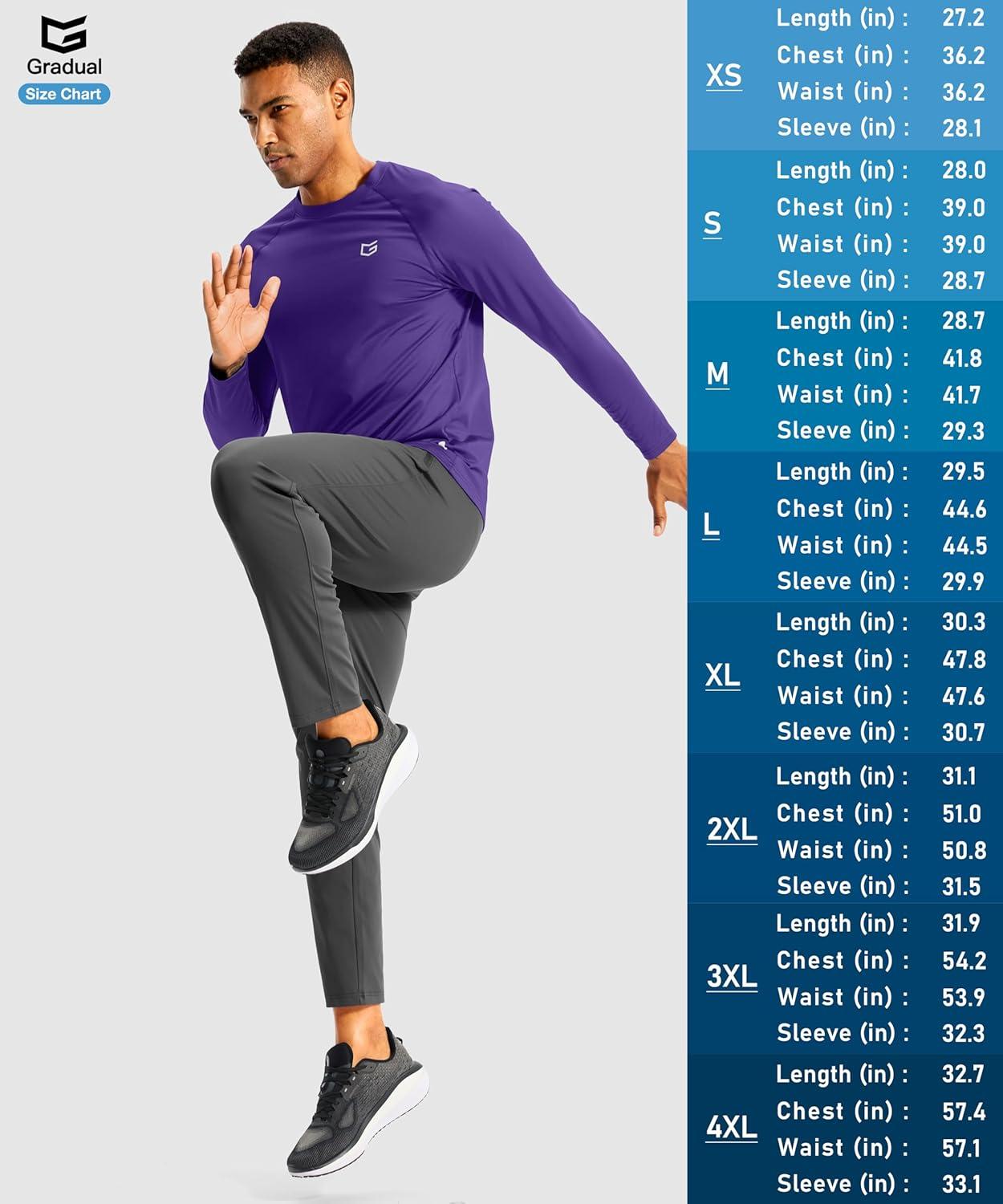 imageG Gradual Mens Thermal Shirts Long Sleeve Athletic Workout TShirts Crewneck Fleece Lind Base Layer for Men Cold WeatherPurple