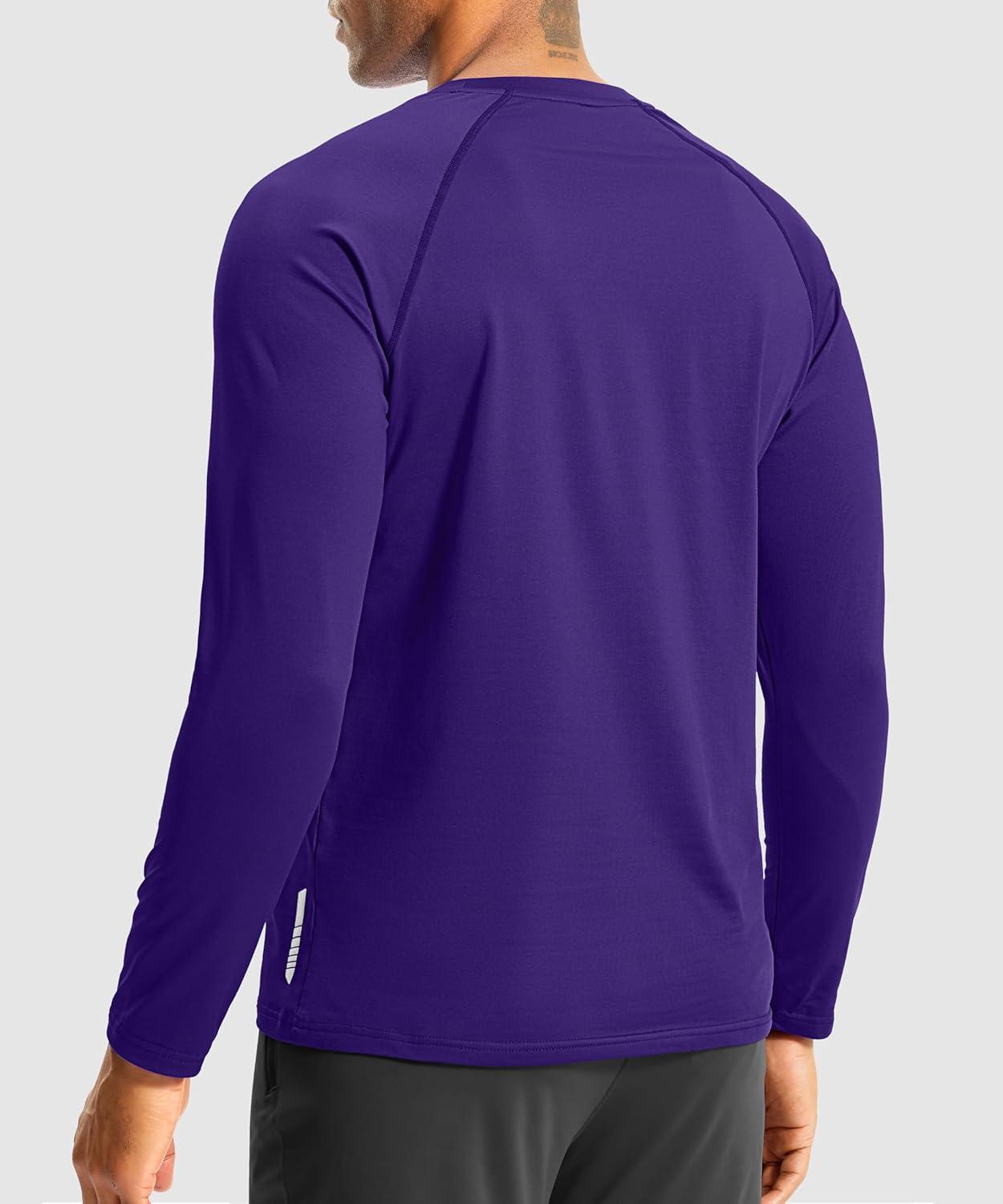 imageG Gradual Mens Thermal Shirts Long Sleeve Athletic Workout TShirts Crewneck Fleece Lind Base Layer for Men Cold WeatherPurple