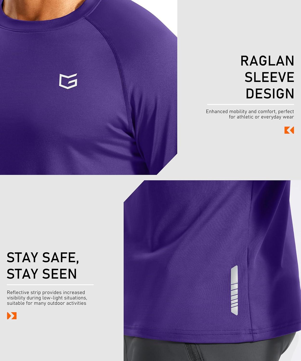 imageG Gradual Mens Thermal Shirts Long Sleeve Athletic Workout TShirts Crewneck Fleece Lind Base Layer for Men Cold WeatherPurple