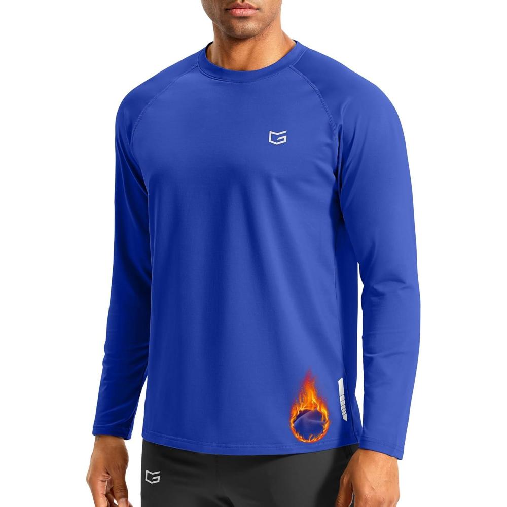 imageG Gradual Mens Thermal Shirts Long Sleeve Athletic Workout TShirts Crewneck Fleece Lind Base Layer for Men Cold WeatherRoyal Blue