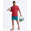G Gradual Men’s Sun Protection Swim Shirt UPF 50+ Rash Guard Short Sleeve Quick Dry Water Hiking Workout Shirts for Men(Red)