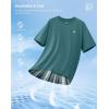 G Gradual Men’s Sun Protection Swim Shirt UPF 50+ Rash Guard Short Sleeve Quick Dry Water Hiking Workout Shirts for Men(Teal)