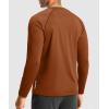 G Gradual Men’s Thermal Shirts Long Sleeve Athletic Workout T-Shirts Crewneck Fleece Lind Base Layer for Men Cold Weather(Caramel)