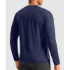 G Gradual Men’s Thermal Shirts Long Sleeve Athletic Workout T-Shirts Crewneck Fleece Lind Base Layer for Men Cold Weather(Navy)