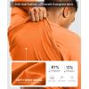 G Gradual Men’s Thermal Shirts Long Sleeve Athletic Workout T-Shirts Crewneck Fleece Lind Base Layer for Men Cold Weather(Orange)