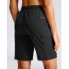G Gradual Women’s Hiking Shorts 2 Zipper Pockets Quick Dry Lightweight 9″ Bermuda Cargo Shorts Water Resistant Athletic Walk(Black)