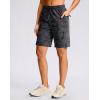 G Gradual Women’s Hiking Shorts 2 Zipper Pockets Quick Dry Lightweight 9″ Bermuda Cargo Shorts Water Resistant Athletic Walk(Black Camo)