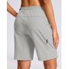 G Gradual Women’s Hiking Shorts 2 Zipper Pockets Quick Dry Lightweight 9″ Bermuda Cargo Shorts Water Resistant Athletic Walk(Bright Grey)