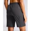 G Gradual Women’s Hiking Shorts 2 Zipper Pockets Quick Dry Lightweight 9″ Bermuda Cargo Shorts Water Resistant Athletic Walk(Dark Grey)