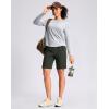 G Gradual Women’s Hiking Shorts 2 Zipper Pockets Quick Dry Lightweight 9″ Bermuda Cargo Shorts Water Resistant Athletic Walk(Dark Olive)
