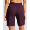 G Gradual Women’s Hiking Shorts 2 Zipper Pockets Quick Dry Lightweight 9″ Bermuda Cargo Shorts Water Resistant Athletic Walk(Dark Wine)