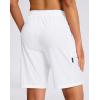 G Gradual Women’s Hiking Shorts 2 Zipper Pockets Quick Dry Lightweight 9″ Bermuda Cargo Shorts Water Resistant Athletic Walk(White)