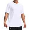 G Gradual Men’s Sun Protection Swim Shirt UPF 50+ Rash Guard Short Sleeve Quick Dry Water Hiking Workout Shirts for Men(C White)